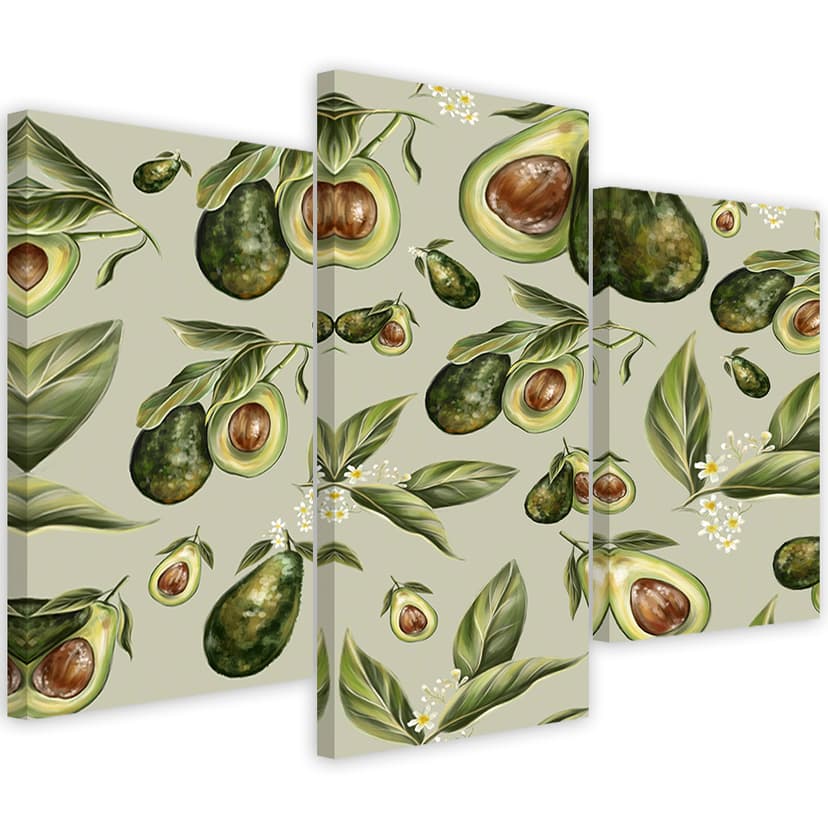 Stampa su tela 3 parti, metà avocado