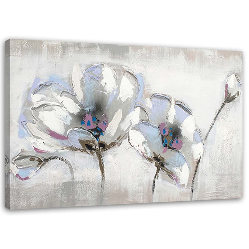 Stampe su tela, Fiori in bianco Shabby Chic
