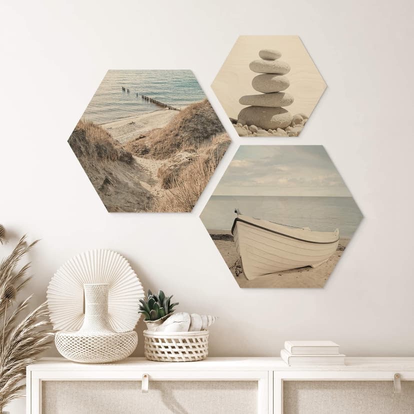 Esagono in legno Set di accessori per la costa (3 pezzi)