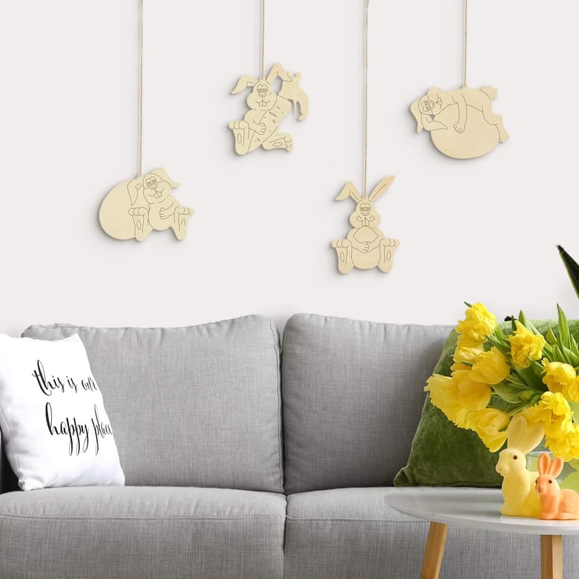 Baumschmuck Träge Häschen (4-teilig) mit Aufhän