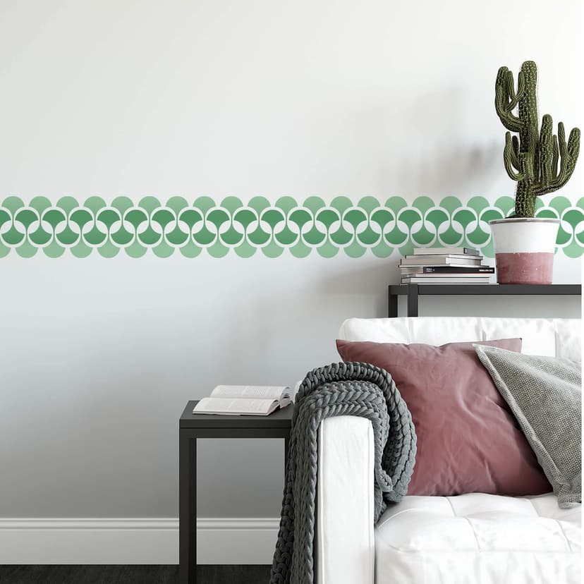 Adesivo murale - bordo decorativo verde retro