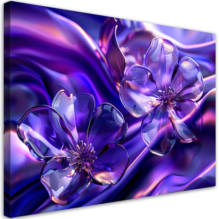 Stampa su tela, Fiori di vetro viola
