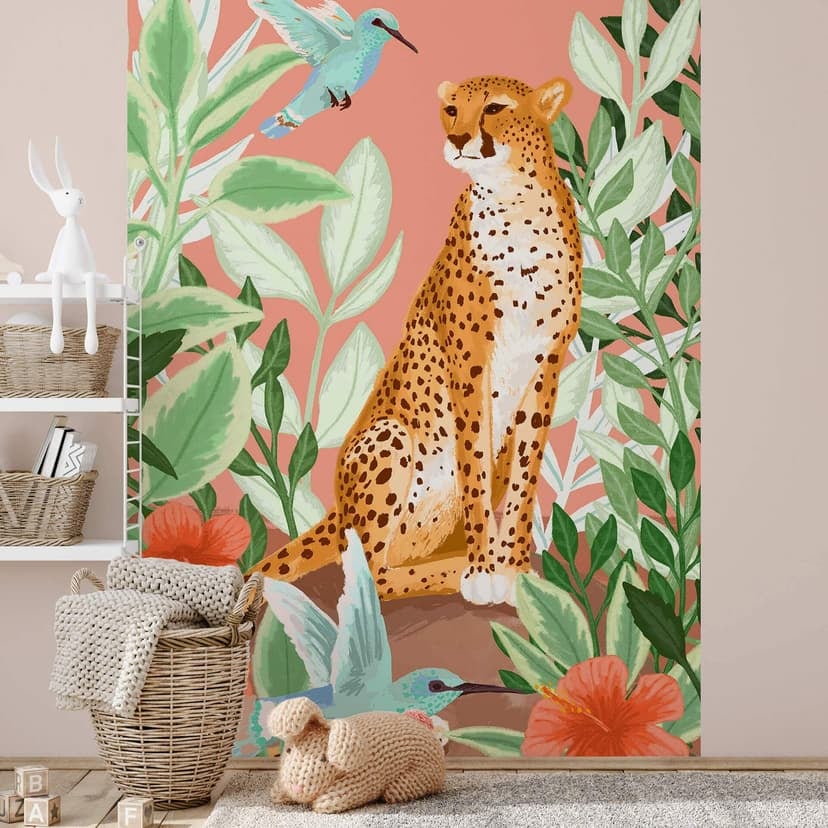 Fotomurali Goed Blauw - Tropici rosa
