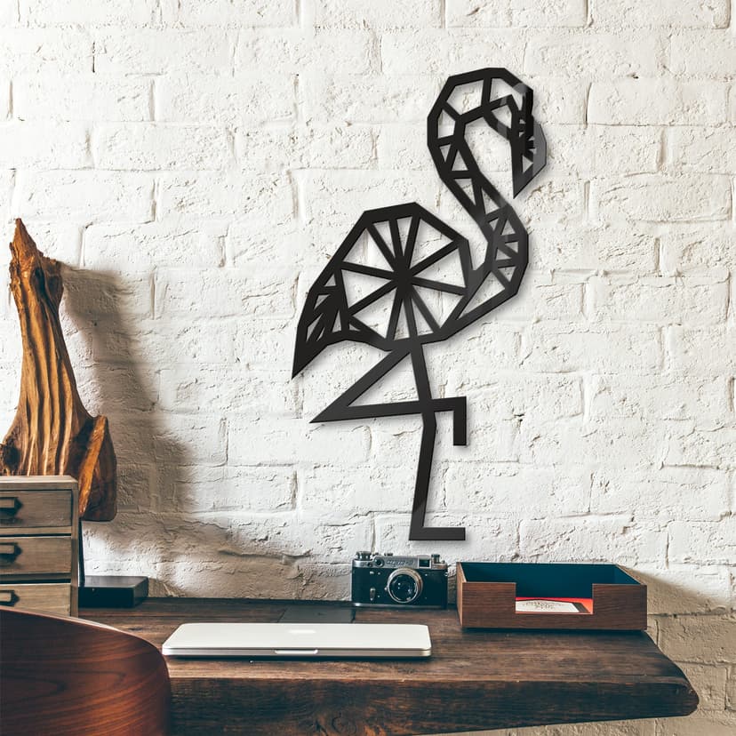 Decoro in acrilico origami Flamingo