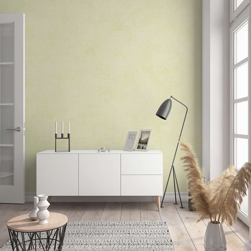 Carta da parati a tinta unita, rivestimento murale in tessuto non tessuto Sfumature di giallo, verde