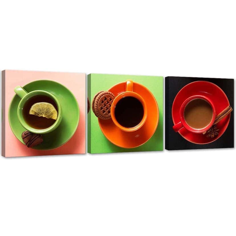 Stampa su tela in 3 parti, color caffè