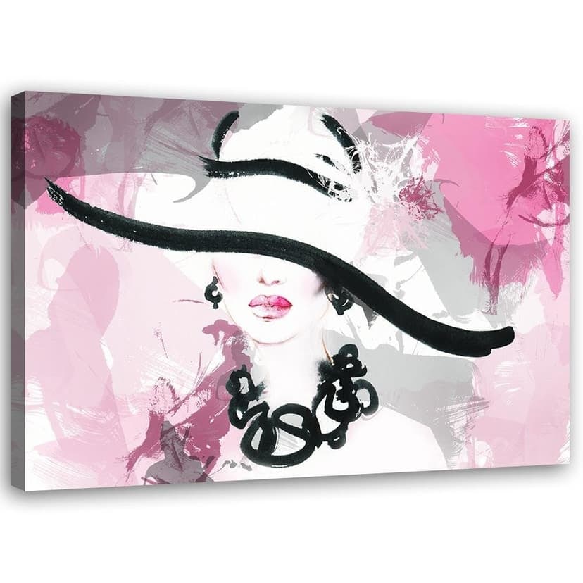 Stampe su tela, Donna glamour con cappello