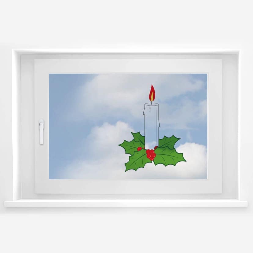 Adesivo per finestra - Candela di natale