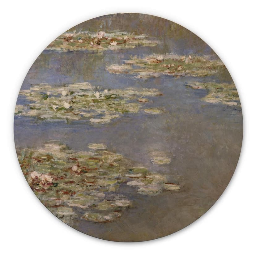 Stampa su legno Monet - Ninfee 1905 tondo
