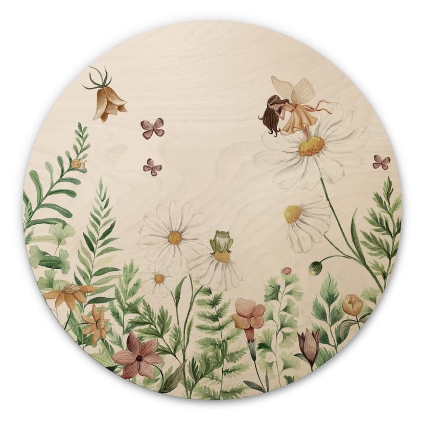Stampa su legno Kikki Belle - Giardino delle fate