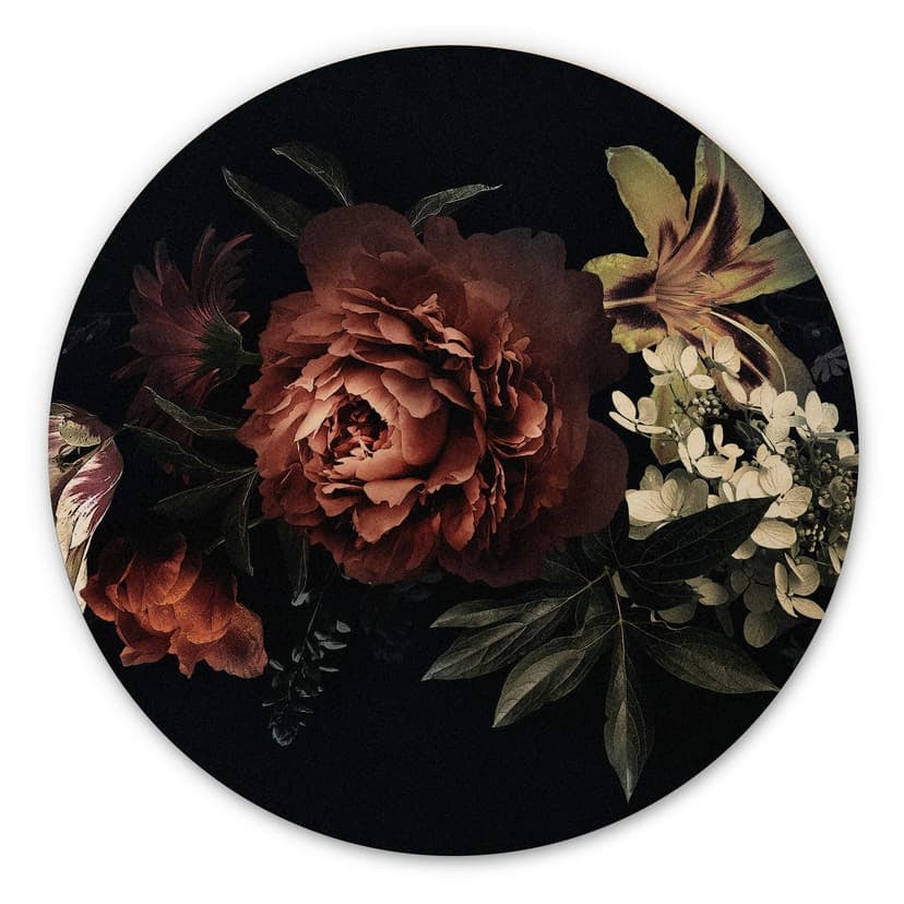 Stampa su legno - Bouquet tondo