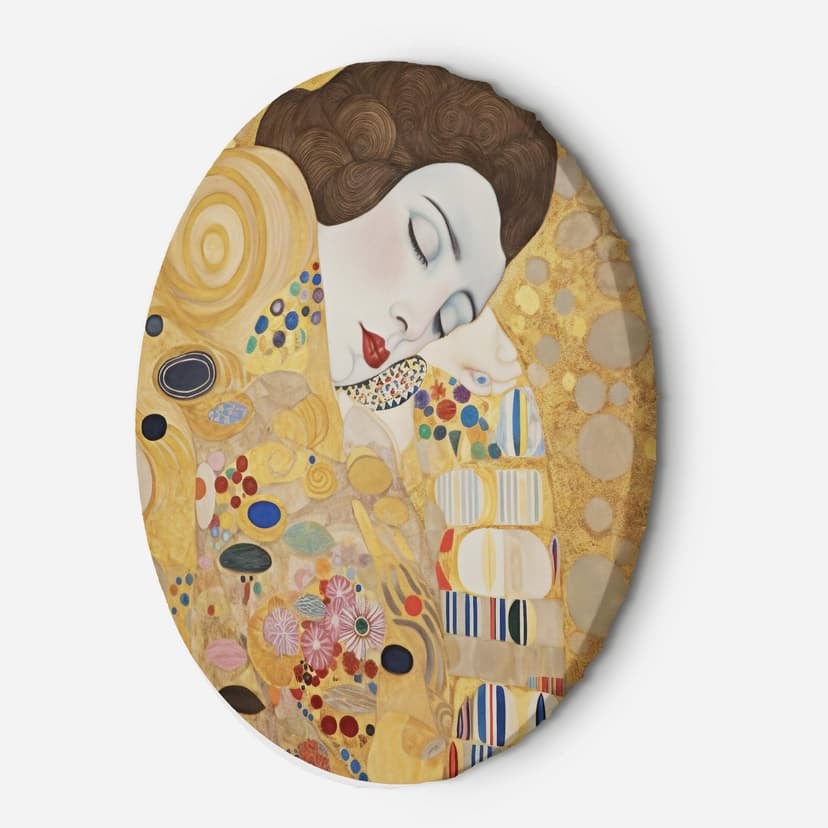 Quadro tondo - Ritratto astratto di donna - G. Klimt