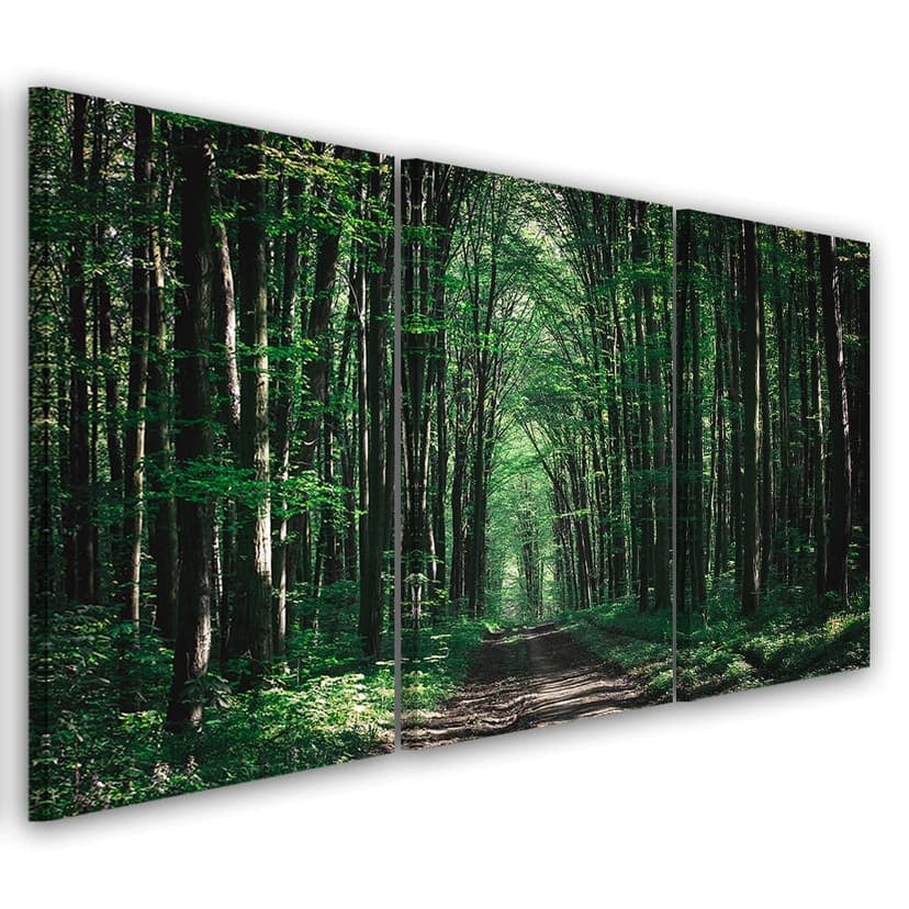 Stampa su tela in 3 pezzi, natura verde foresta