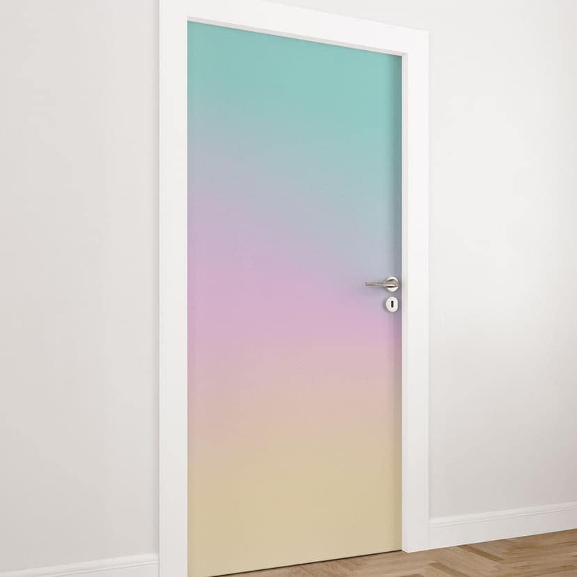 Foglio per porta Ombre Colorful pastel sky - Decorazione autoadesiva per porta