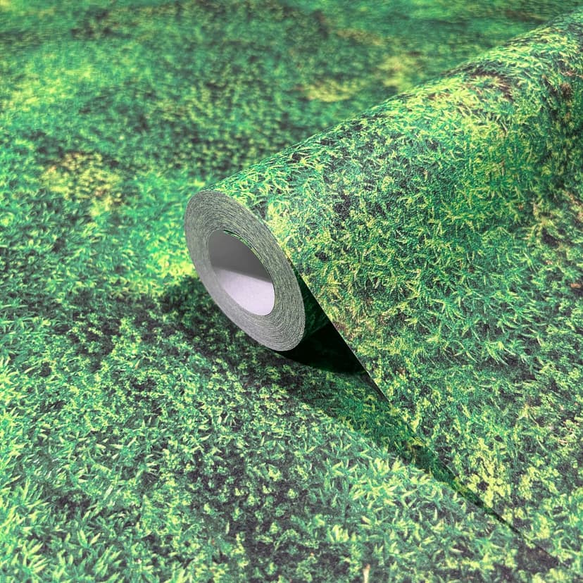 Carta da parati in tessuto non tessuto con effetto muschio verde floreale