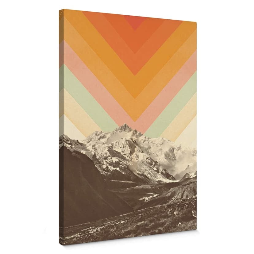 Stampa su tela Bodart - Retro Mountain Landscape