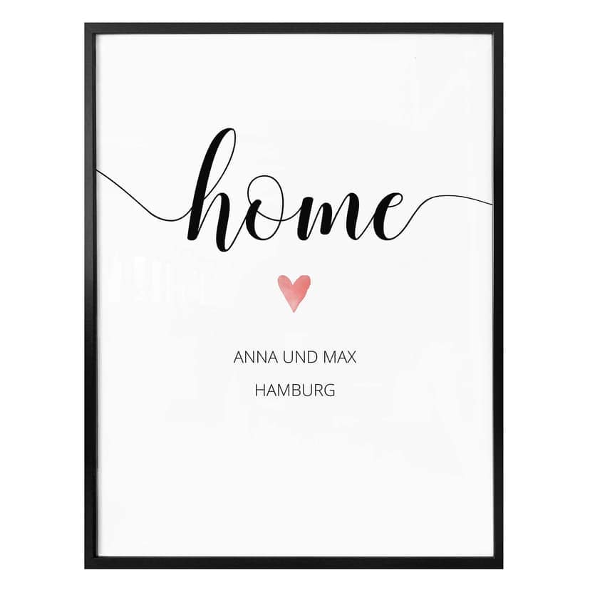 Poster Home cuore + Testo personalizzato