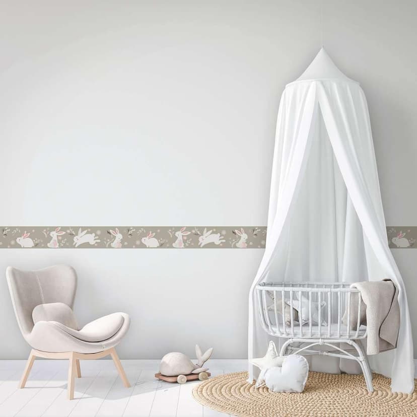 Carta da parati per bambini, carta da parati in tessuto non tessuto Pareti per bambini grigio, rosa