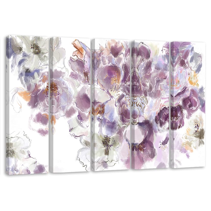 Stampa su tela 5 pezzi, fiore di iris