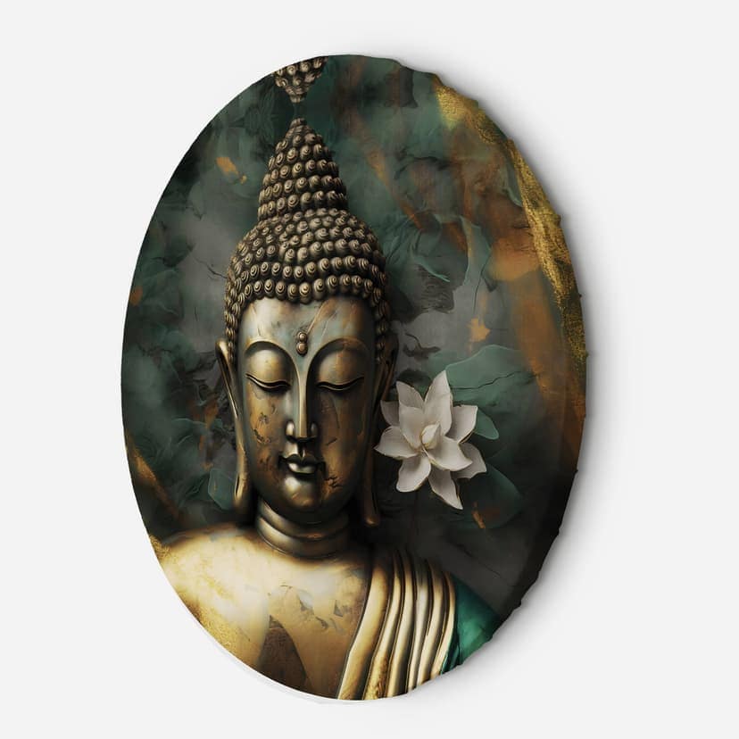 Tela rotonda Murale Buddha Zen Astrazione