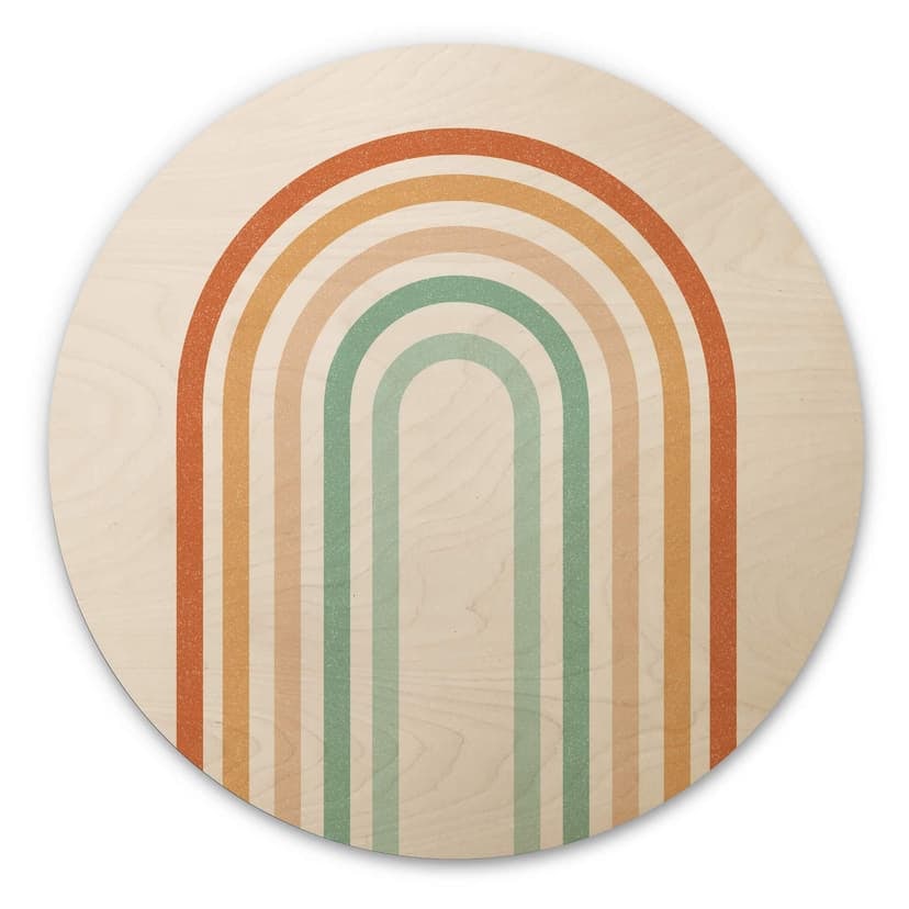 Stampa su legno Boho Rainbow