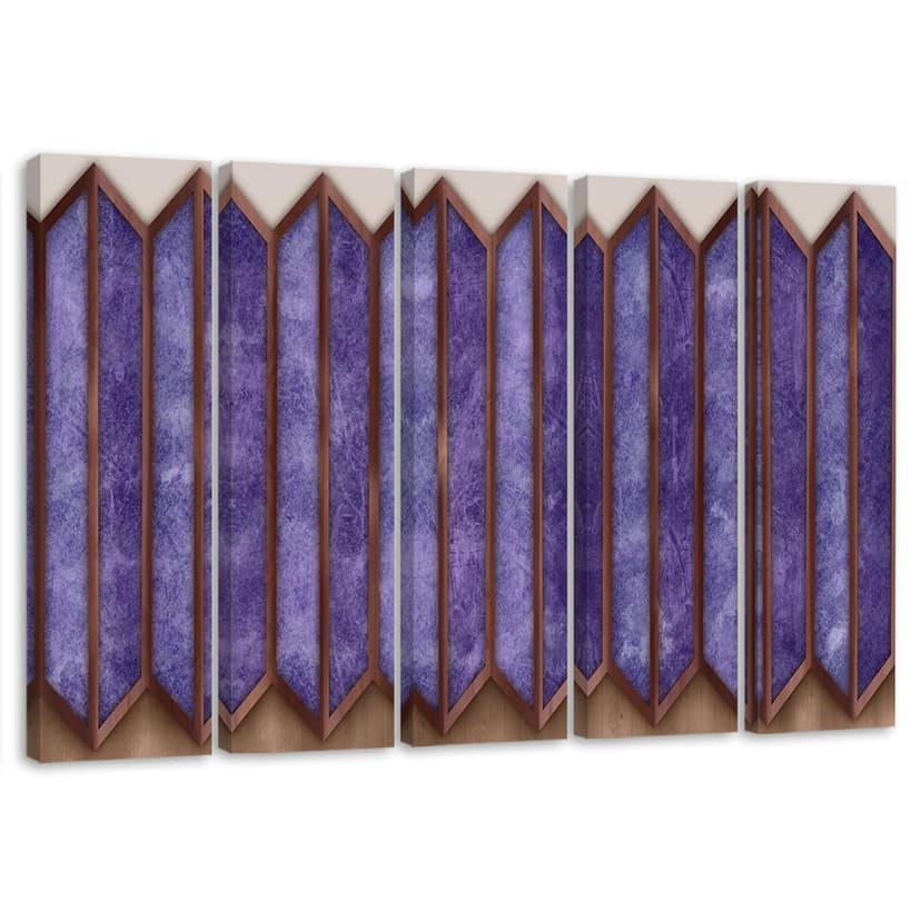 Stampa su tela 5 pezzi, finestra 3D colorata