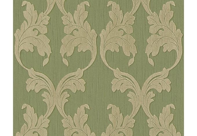 Architects Paper - carta da parati in tessuto serie "Tessuto" colore verde reseda, grigio-giallo