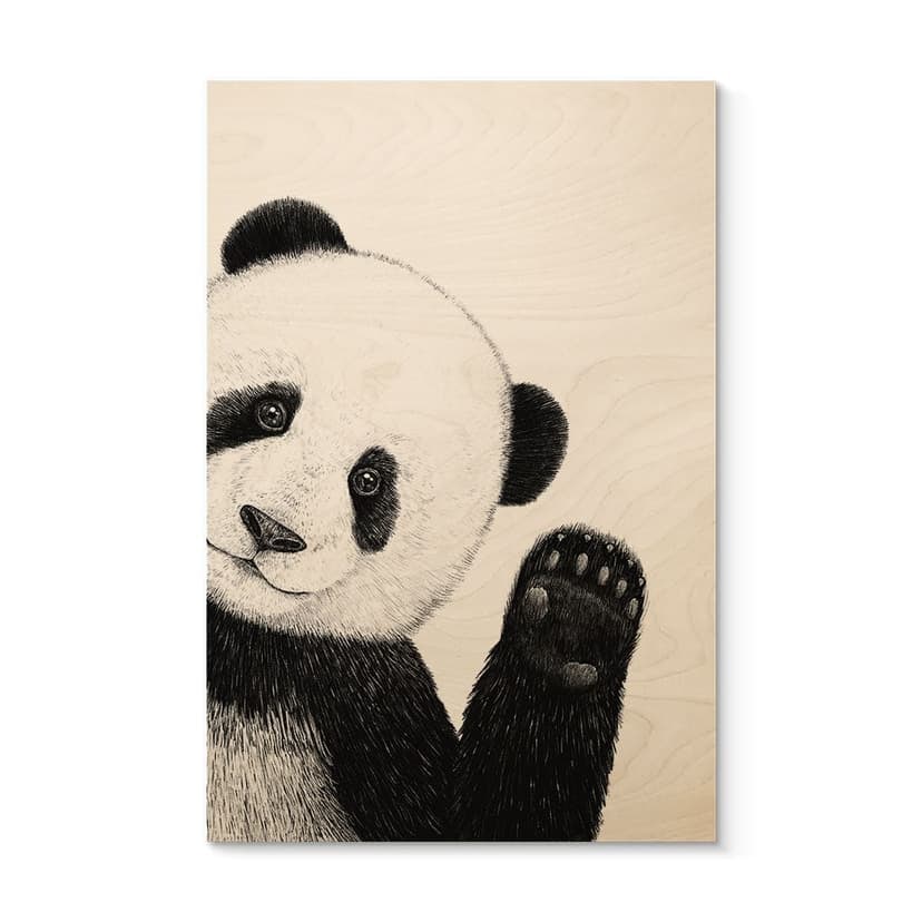 Quadro di legno Panda ondeggiante - Korenkova