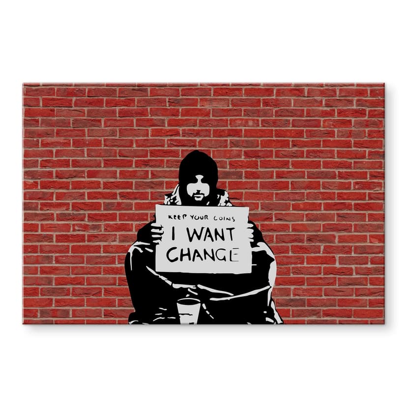 Stampa su vetro acrilico Banksy - Monete da conservare