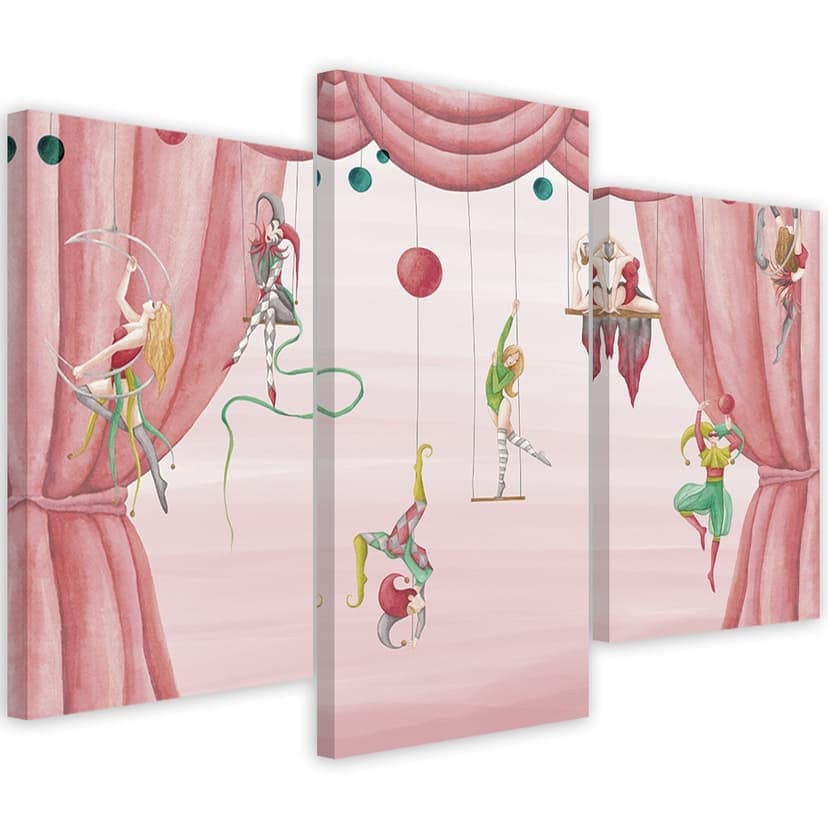 Stampa su tela in 3 pezzi, acrobata del circo
