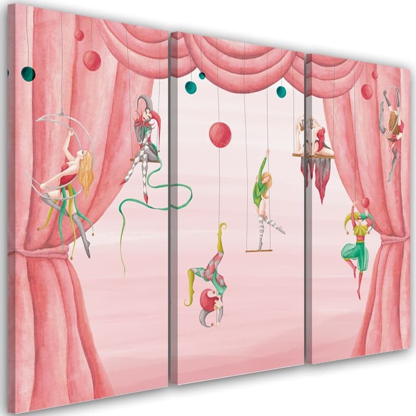 Stampa su tela in 3 pezzi, acrobata del circo