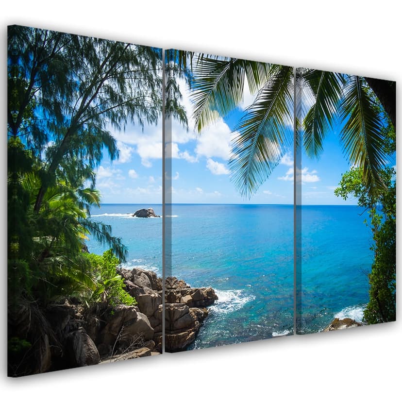 Stampa su tela 3 pezzi Spiaggia tropicale Palm Trees Island