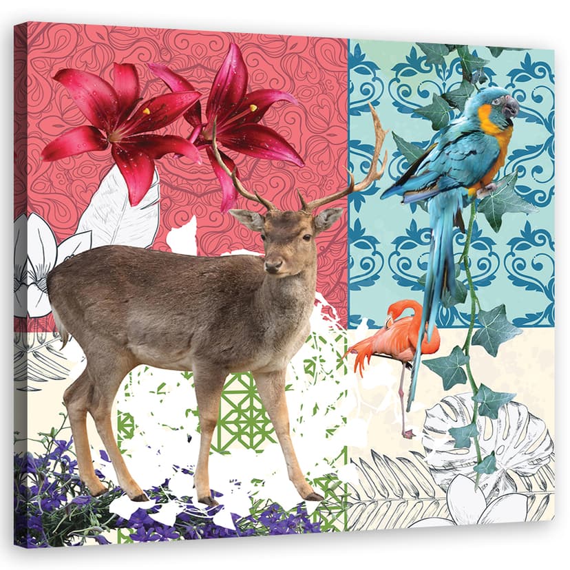 Stampe su tela, Collage di animali pop art