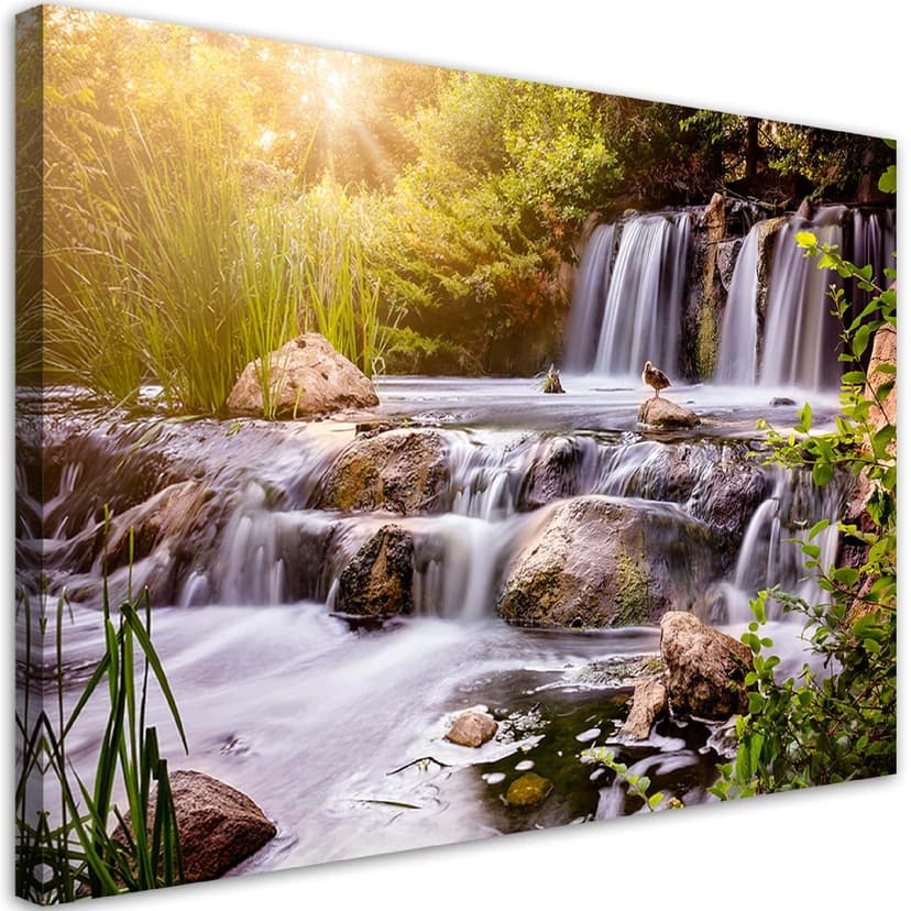 Stampe su tela, Cascata al tramonto