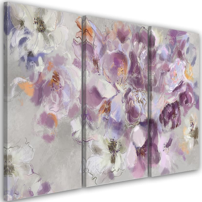 Stampa su tela 3 pezzi, fiore di iris