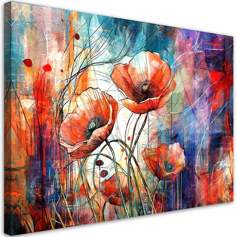Quadro su tela, Papaveri astratti