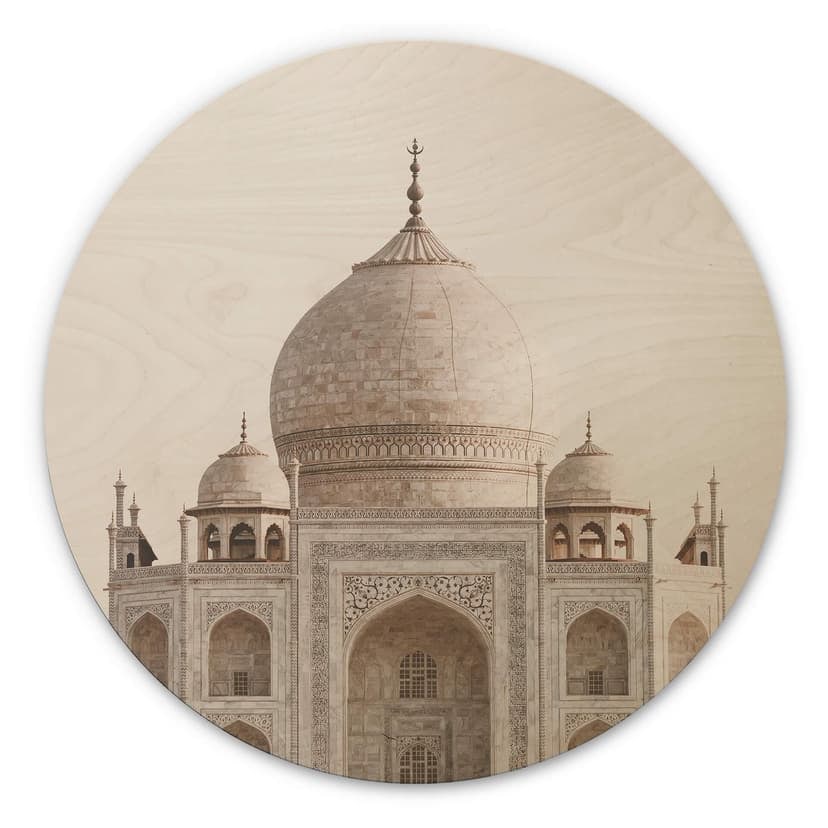 Stampa su legno Annie - Taj Mahal - Rotondo