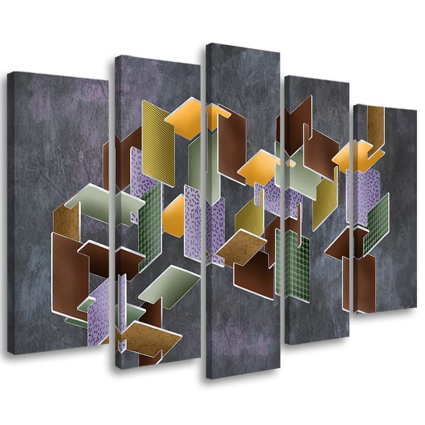 Stampa su tela 5 parti, puzzle 3D