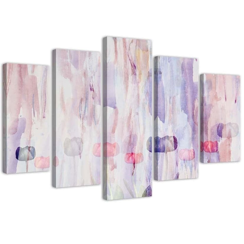 Stampa su tela 5 pezzi, pastello astratto