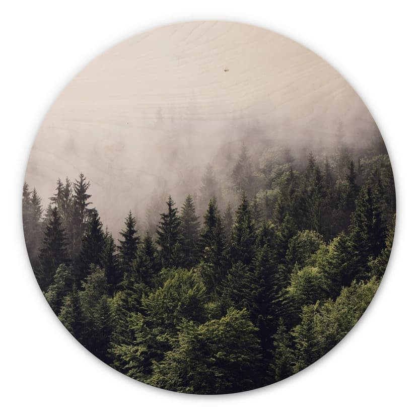 Stampa su legno - Nebbia tondo