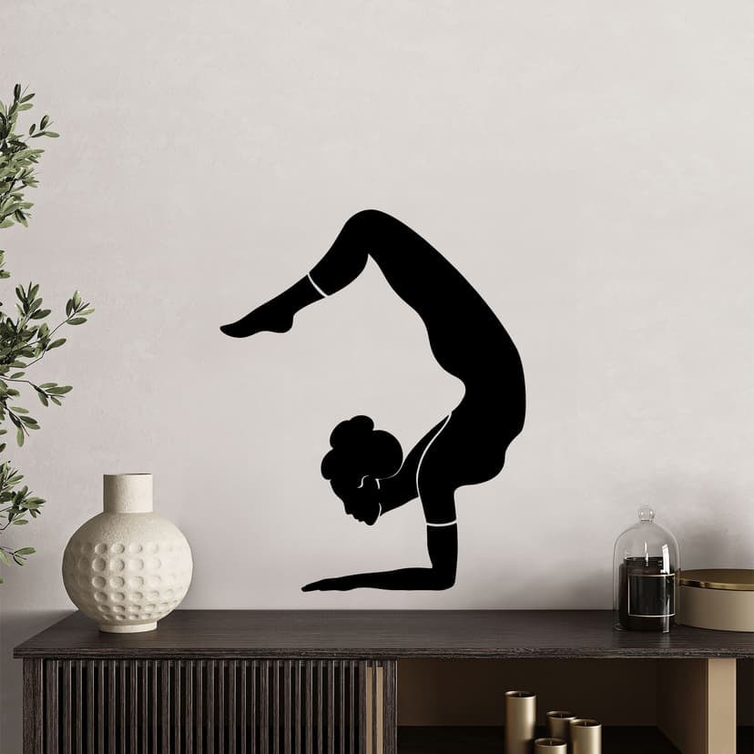 Adesivo murale yoga silhouette scorpione unicolore