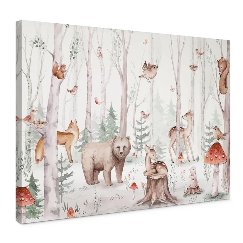 Stampe su tela Animali della foresta in autunno - Kvilis