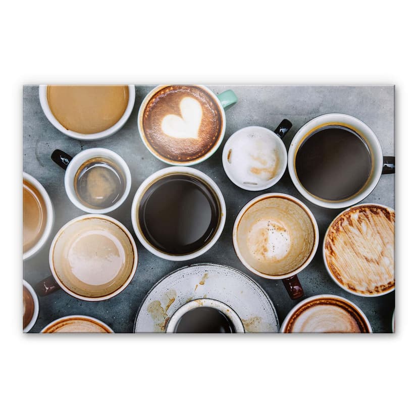 Stampa su vetro acrilico variazioni del caffè