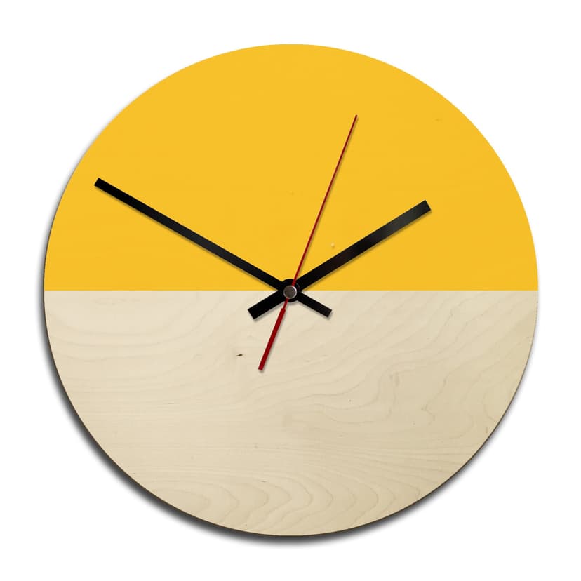 Orologio in legno - Giallo
