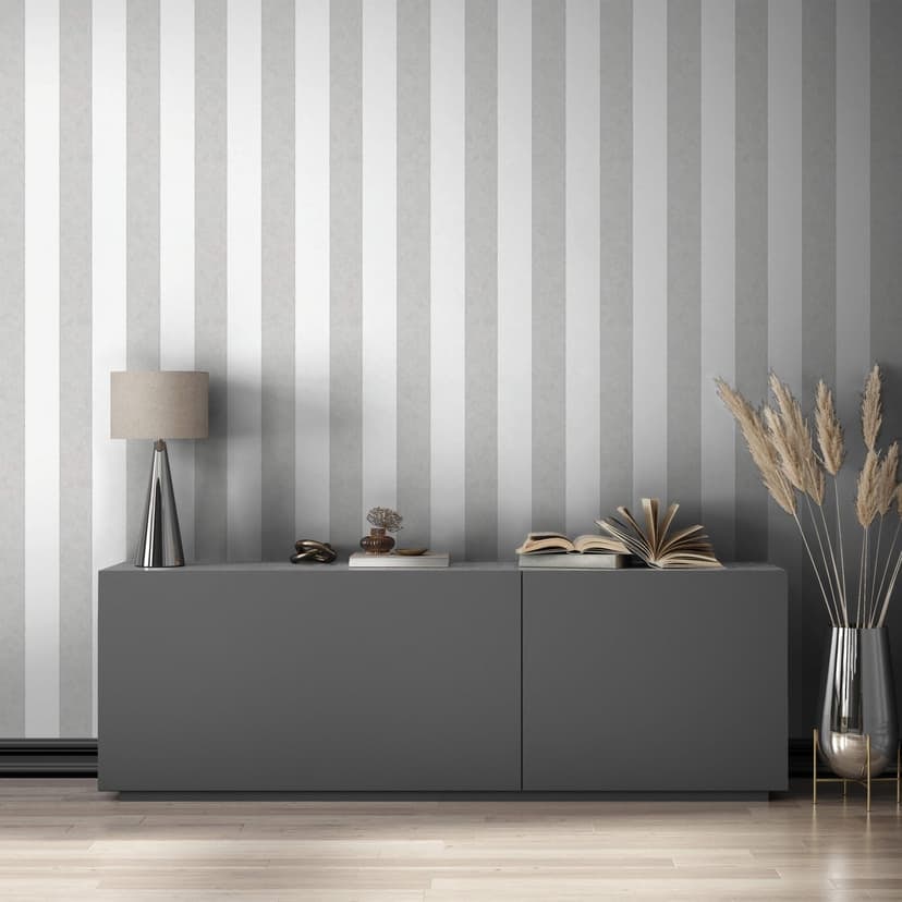 Carta da parati stirata, tessuto non tessuto Shades Iconic bianco, grigio