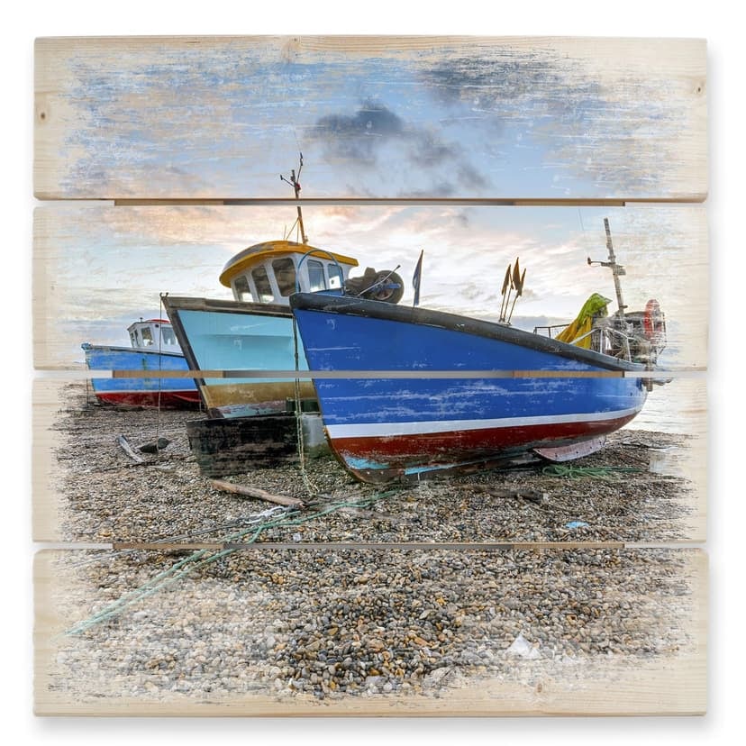 Stampa su legno - Barche da pesca