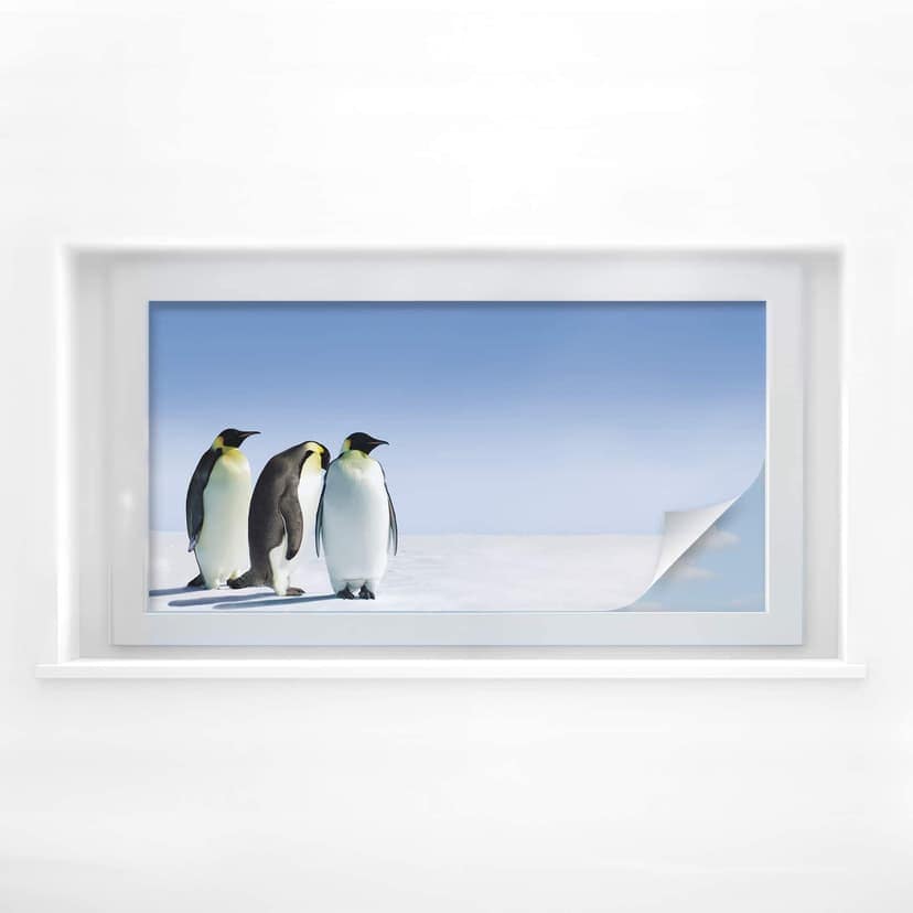Pellicola adesiva per vetri - pinguini (panoramica)