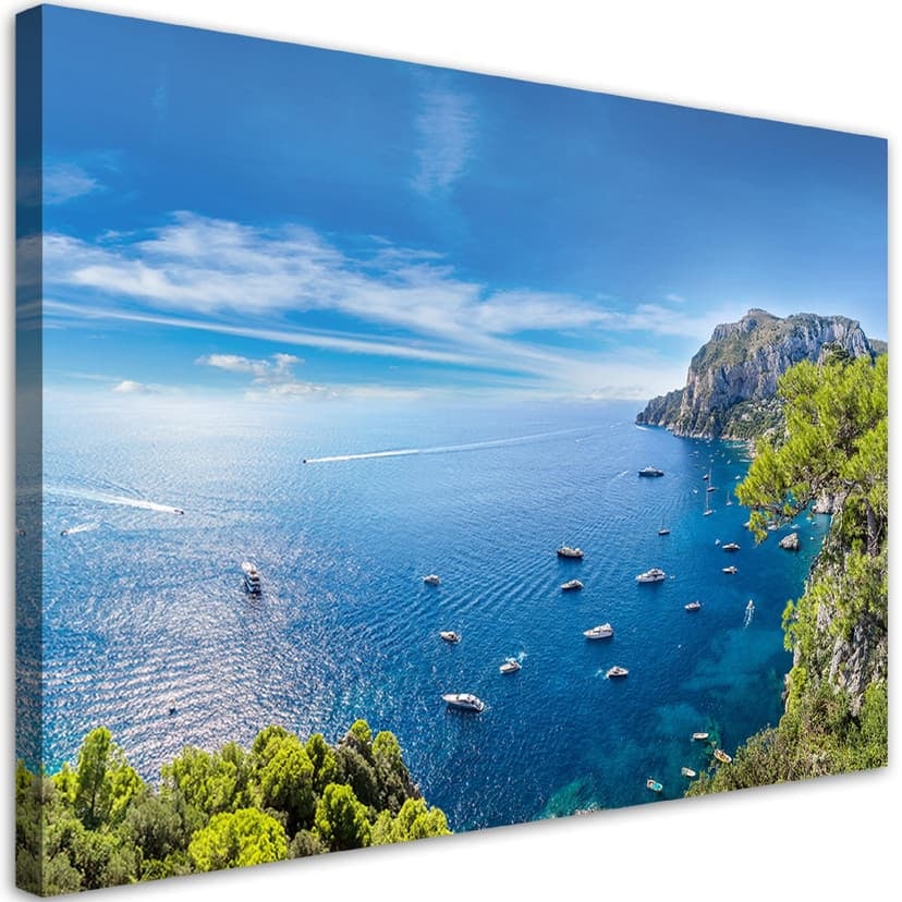 Stampe su tela, panorama di isole mare navi