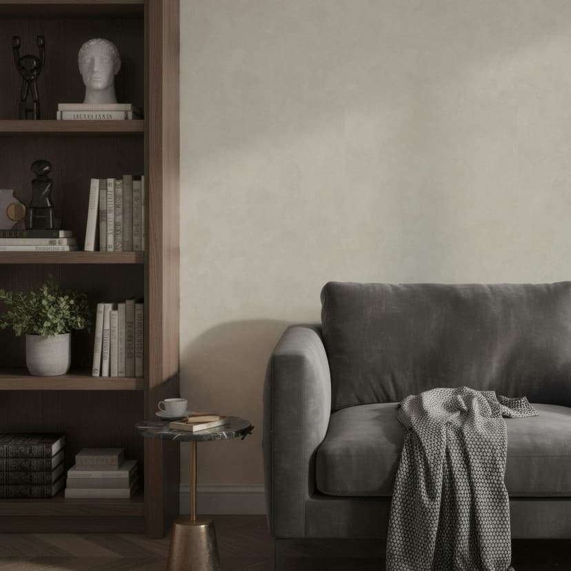 Carta da parati da parati in tessuto non tessuto effetto cemento tinta unita opaca in beige