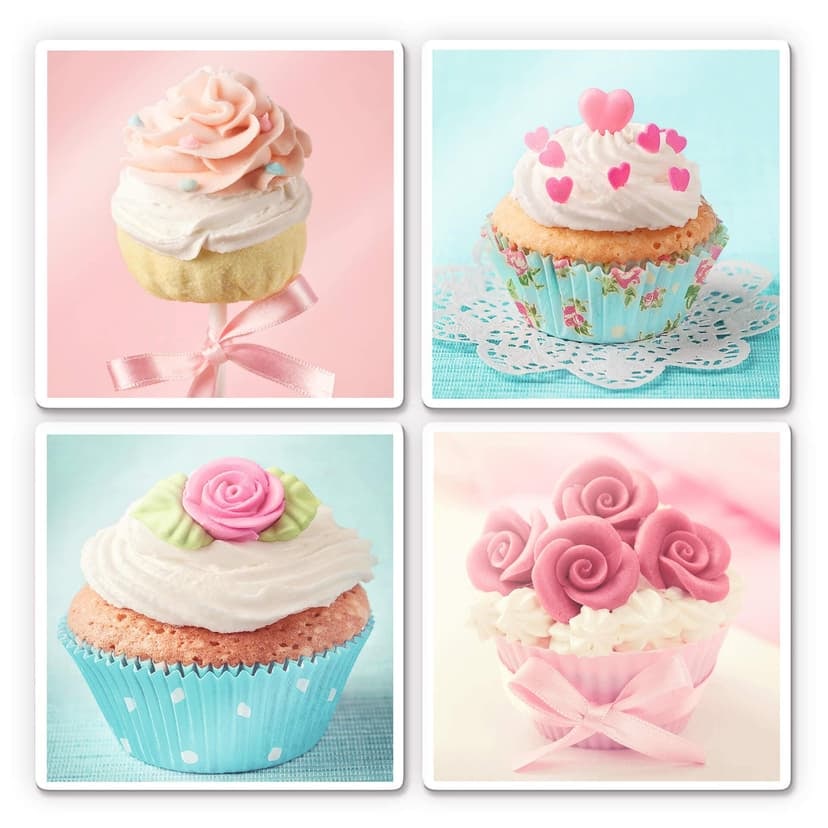 Stampa su vetro - Composizione di pasticcini (4 parti)